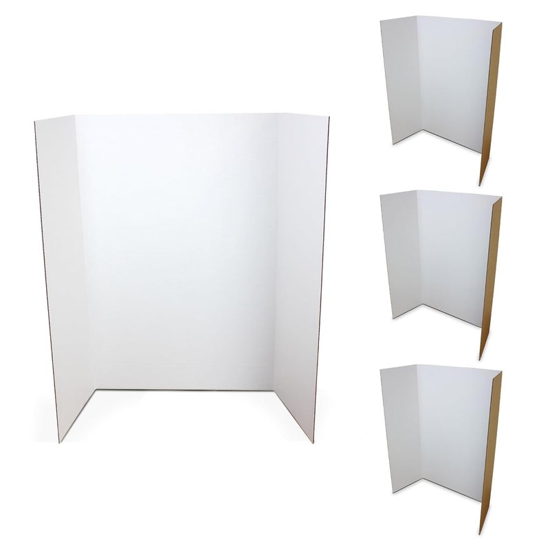 Flipside Products لوحات مشروع 36” × 48” للعروض التقديمية، والمعارض العلمية، ومشاريع المدارس، وعروض الفعاليات، ولوحات الصور القابلة للطي، مصنوعة بفخر في الولايات المتحدة الأمريكية - بيضاء - عبوة 4 - Image 1